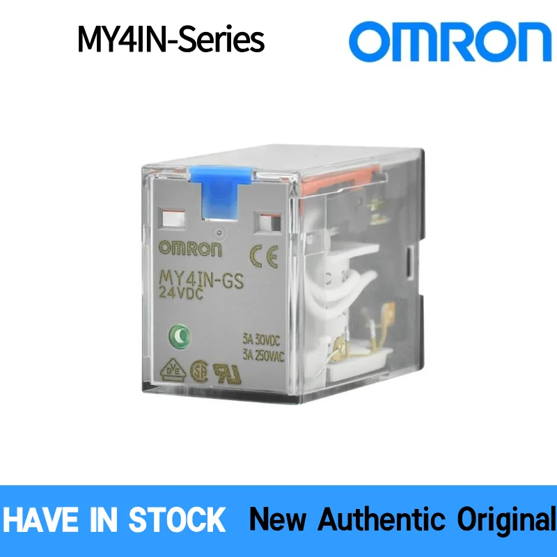 OMRON  MY2IN MY4IN-GS-R General Purpose Relay 4PDT 6A 24VDC/220-240VAC Lockable Test Button Mechanical Indicator LED Socketable view 2