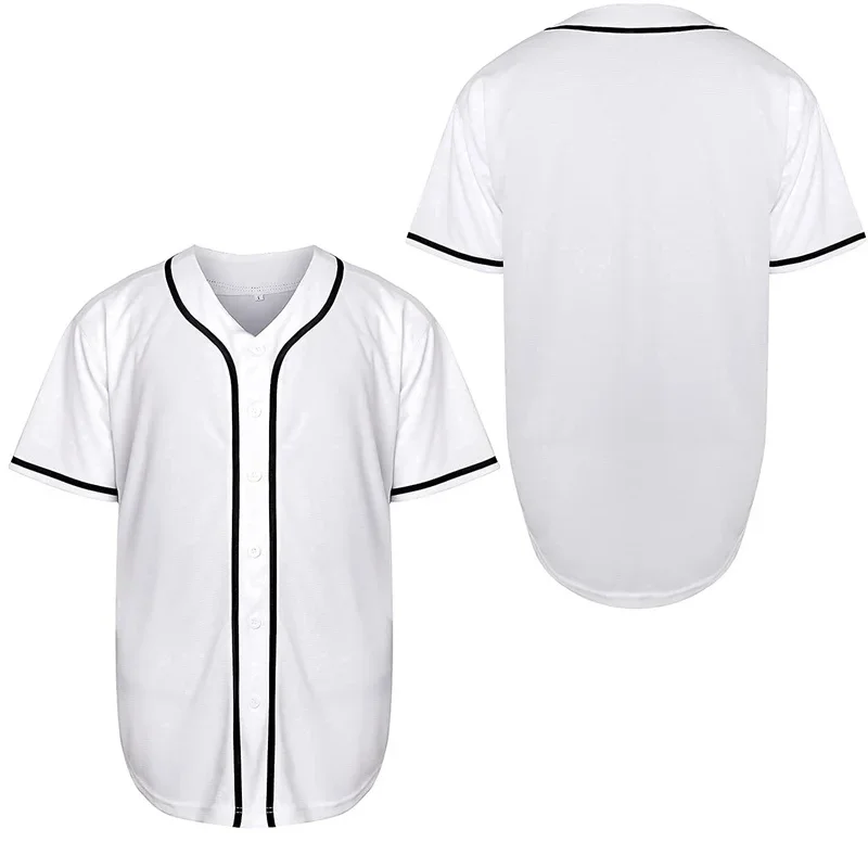 New 2024 Summer Baseball Jersey Mens Sportswear Hip Hop Blank Loose Shirts Short Sleeve Sports Baseball Uniform For Men