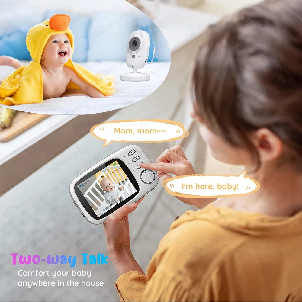 3,5 pollici senza fili video Baby Monitor Visione notturna Monitoraggio della temperatura Talk audio a due vie Bambino Bambinaia Telecamera di sicurezza Baby-sitter