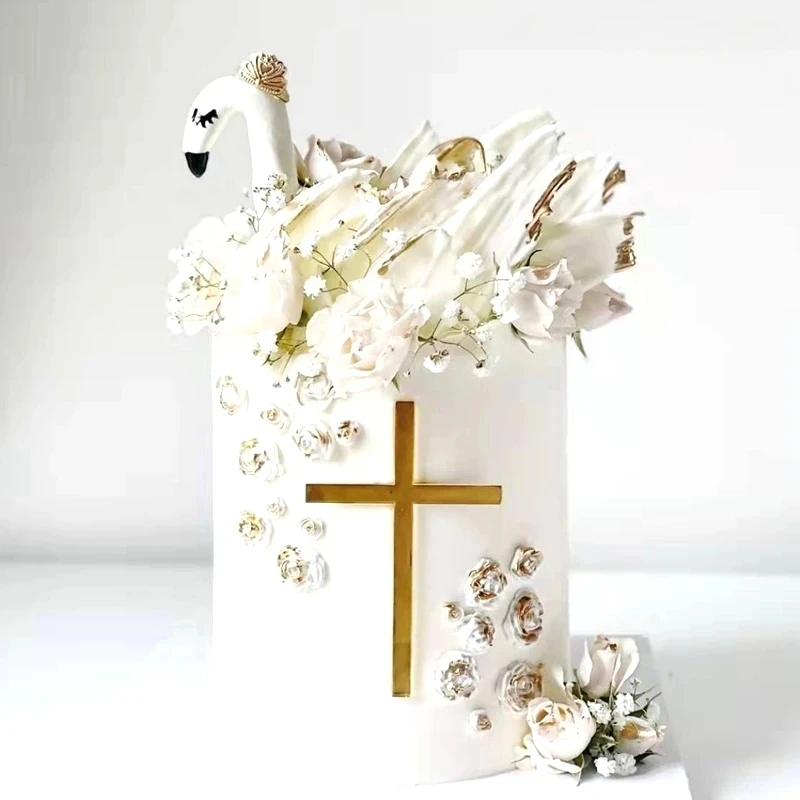 New Arrivals Christian Cross Cake Topper Acrylic  Decorations God Bless   Party for Baking   Supplies