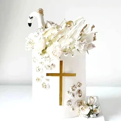 New Arrivals Christian Cross Cake Topper Acrylic Cake Decorations God Bless Party for Baking Supplies
