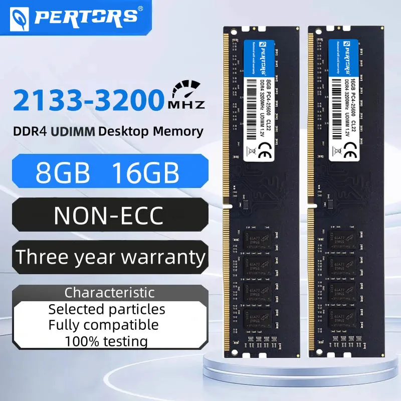 

Оперативная память Q-PERTORS DDR4 4 ГБ 8 ГБ 2133 2400 2666 3200 МГц DIMM для настольных ПК, 288-контактная, 1.2 В, NON ECC, совместима с Intel и AMD