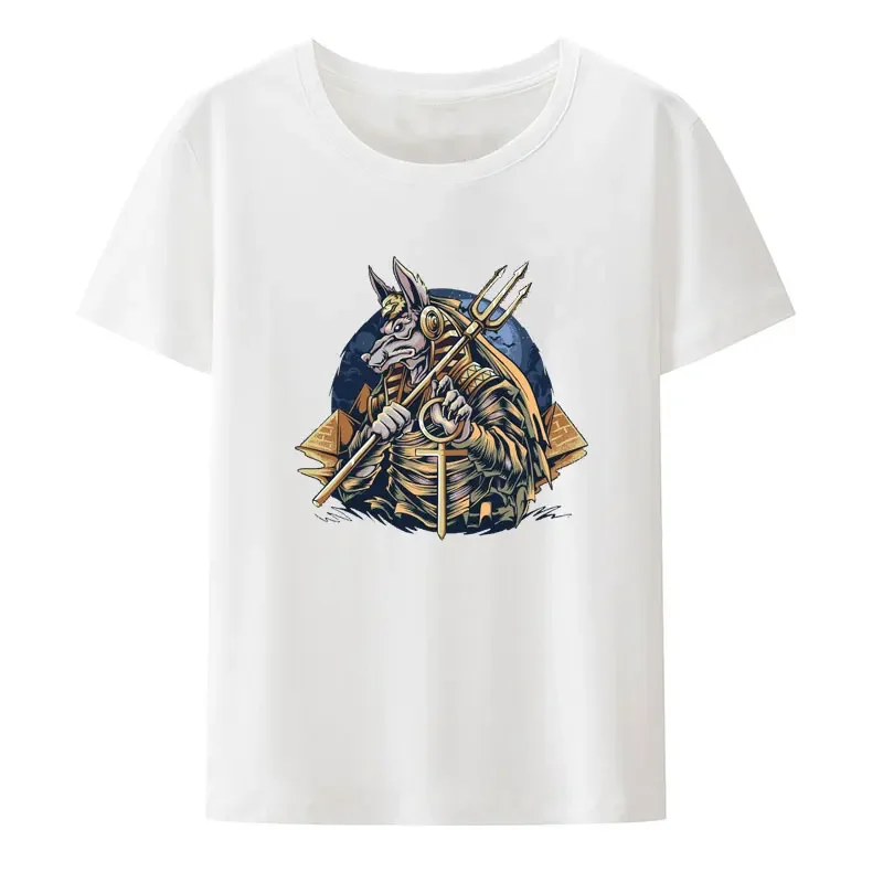 Anubis The Egyptian God of Mummies Print T Shirt Men Women Short-sleev Comfortable Breathable Tops Creative Popular Hipster Tops