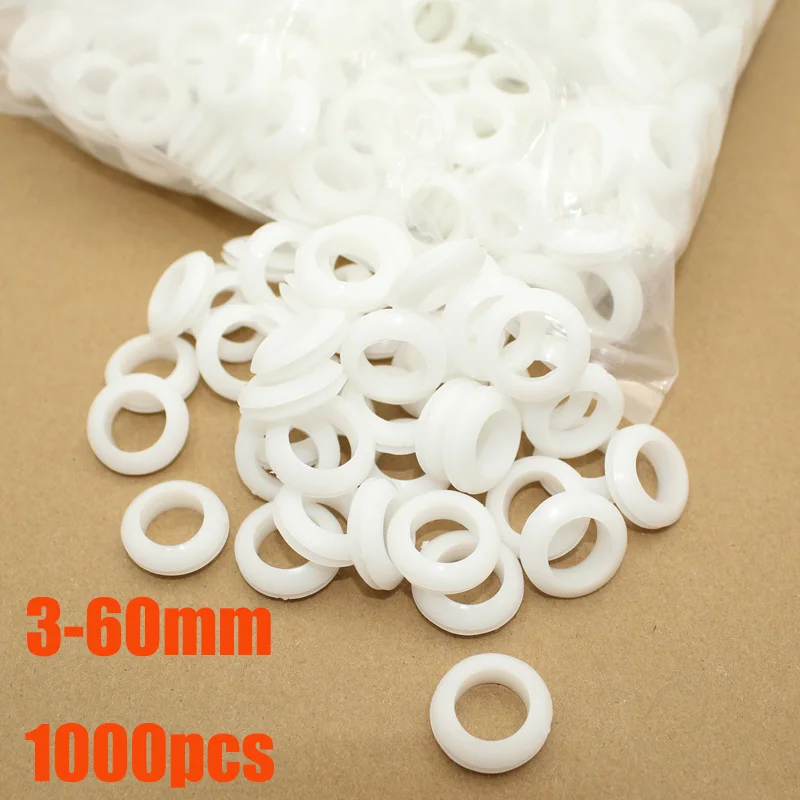 Total 1000/300p White Rubber Seal Ring Sealing Grommet Gasket O-ring 3-60mm Protect Wire Cable Hole Protection Ring Shim Washer