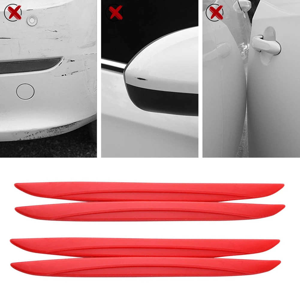 4Pcs Universal Car Door Edge Scrape Guard Bumper Guards Protector Rearview Mirror Protection Sticker Protective Strip