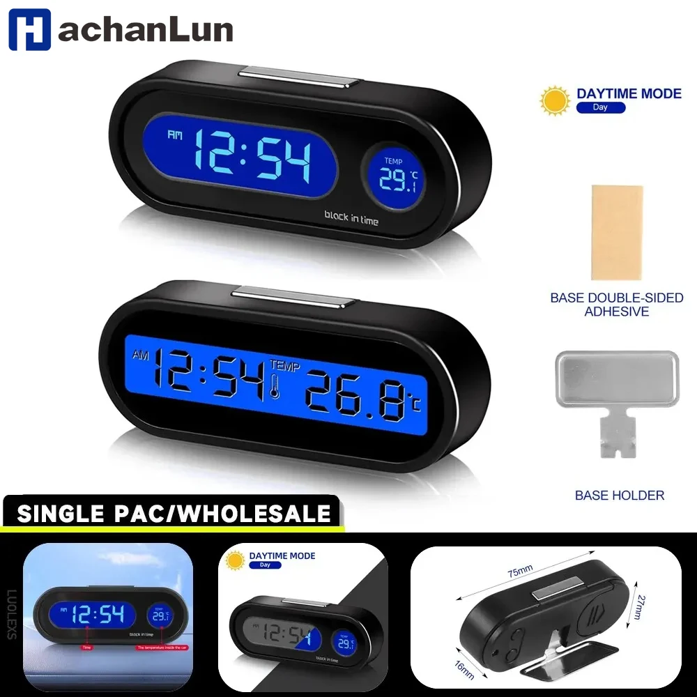 

Автомобильные часы, мини-электронные авточасы, внутренний светящийся термометр, ЖК-дисплей с подсветкой, цифровые автомобильные аксессуары