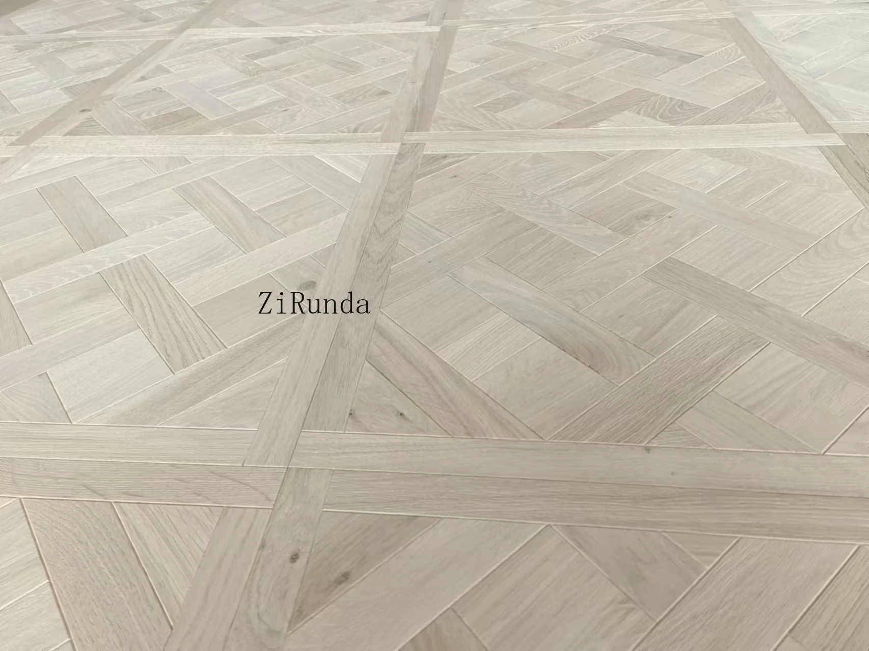 Customized version of modern brushed craft oak flooring wood paneling art