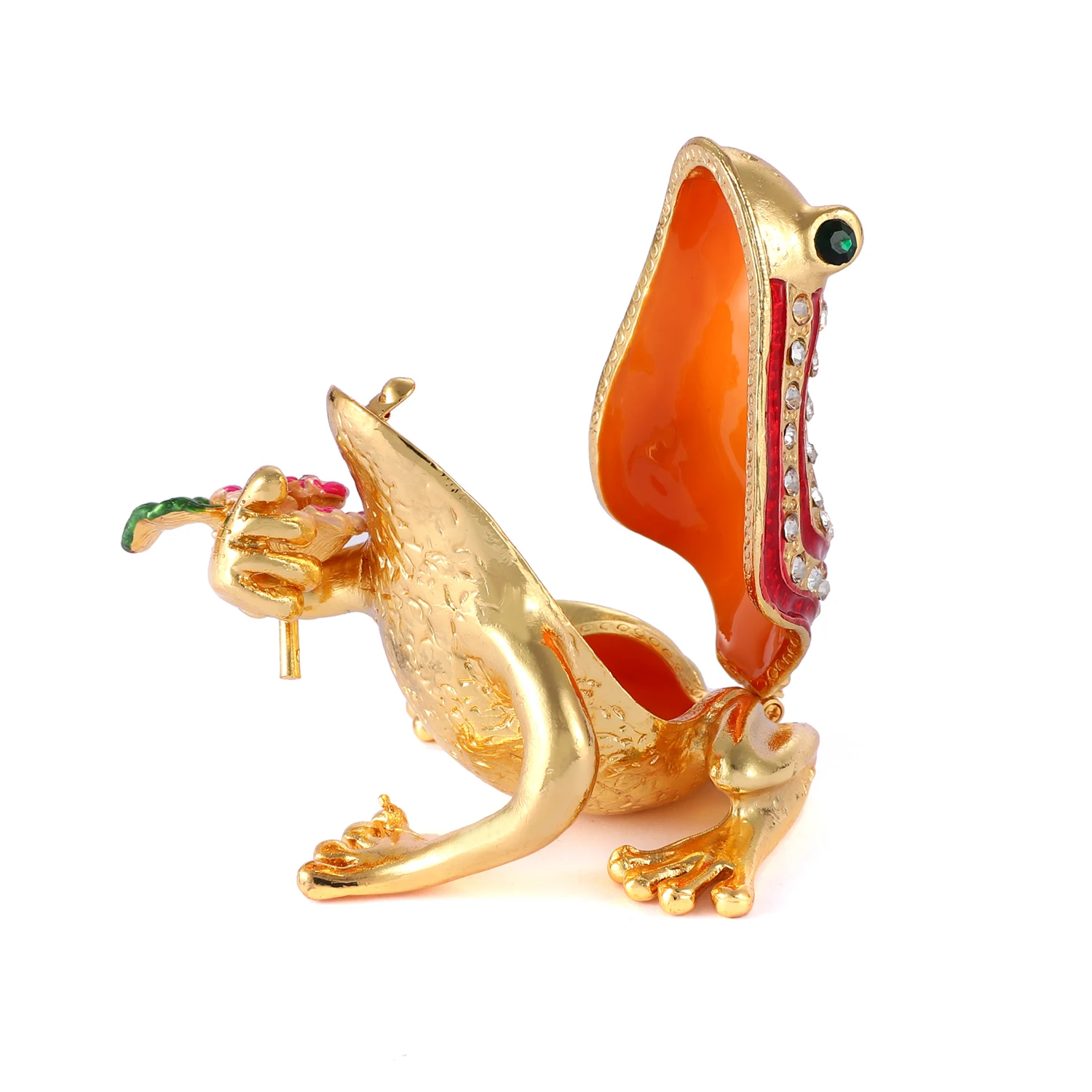 Qifu Home Decor Frog Shape  Metal Jewelry Trinket Box