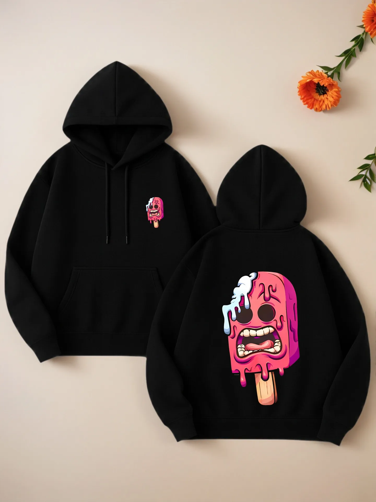 เสื้อฮู้ดลายกราฟิก พิมพ์ลายการ์ตูน สไตล์สตรีทแวร์ ผ้านุ่ม สวมใส่สบายทุกวัน สำหรับวัยรุ่น