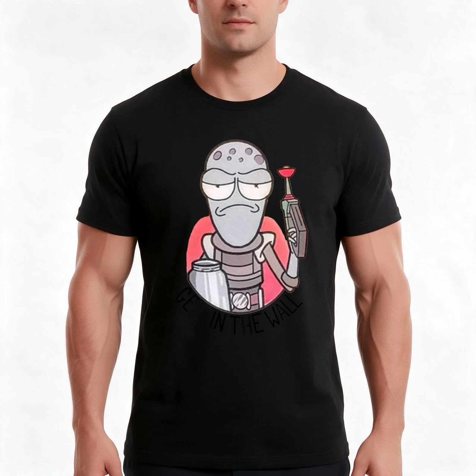 get in the wall Active T-Shirt, Summer Casual Cotton Tee, Oversized Streetwear Tops, Vintage Graphic Print, Unisex Men Women