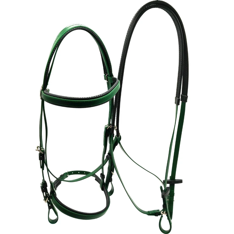 مقاومة للطقس بولي كلوريد الفينيل لحصان الفروسية فرقة أنف واحدة باللون الأزرق والأبيض والأخضر أرقام الموديل حبل رصاص معدني ركوب الخيل