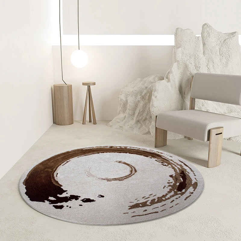 

Современный роскошный круглый ковер — дизайнерский коврик для гостиной, мягкий нескользящий напольный коврик, современный домашний декор
