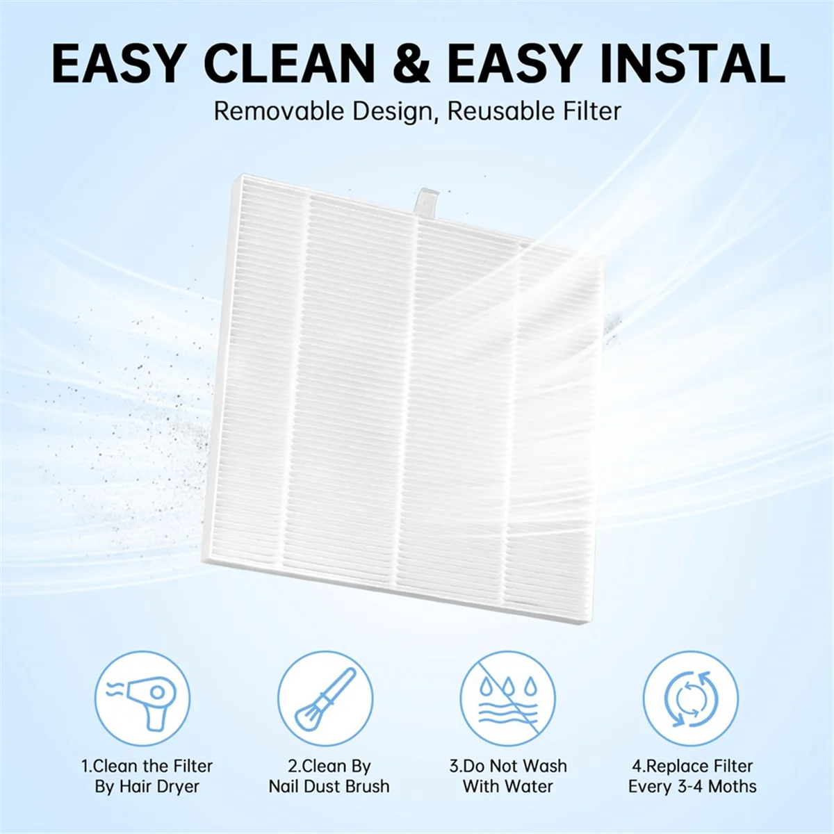 For Lubluelu L279 Robot Vacuum Replacement Main Side Brush HEPA Filter Mop Pads Spare Parts Accessories