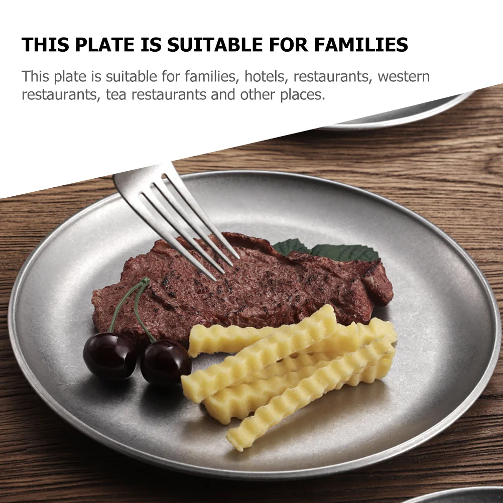 

Бытовой винтажный гриль-барбекю из нержавеющей стали, многофункциональный противень с плоским дном, сервировочная тарелка для закусок для фруктов, закусок, десертов