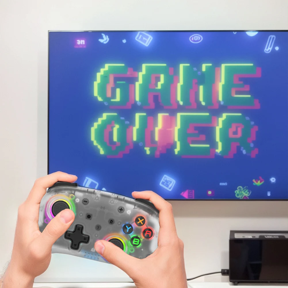 จอยสติ๊กไร้สาย KS39B จอยสติ๊กพร้อมเทอร์โบ/ไจโร6แกน/จอยสติ๊กสำหรับเกมแพดเกมแพด Nintendo Switch/OLED/Lite Joy-Pad