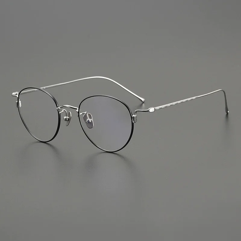 Eyeglass Frames Unique Retro Ovalpure Titanium Ultrlight Japan Handmade Reading Prescription Man Women's Glasses Frame Eyewear