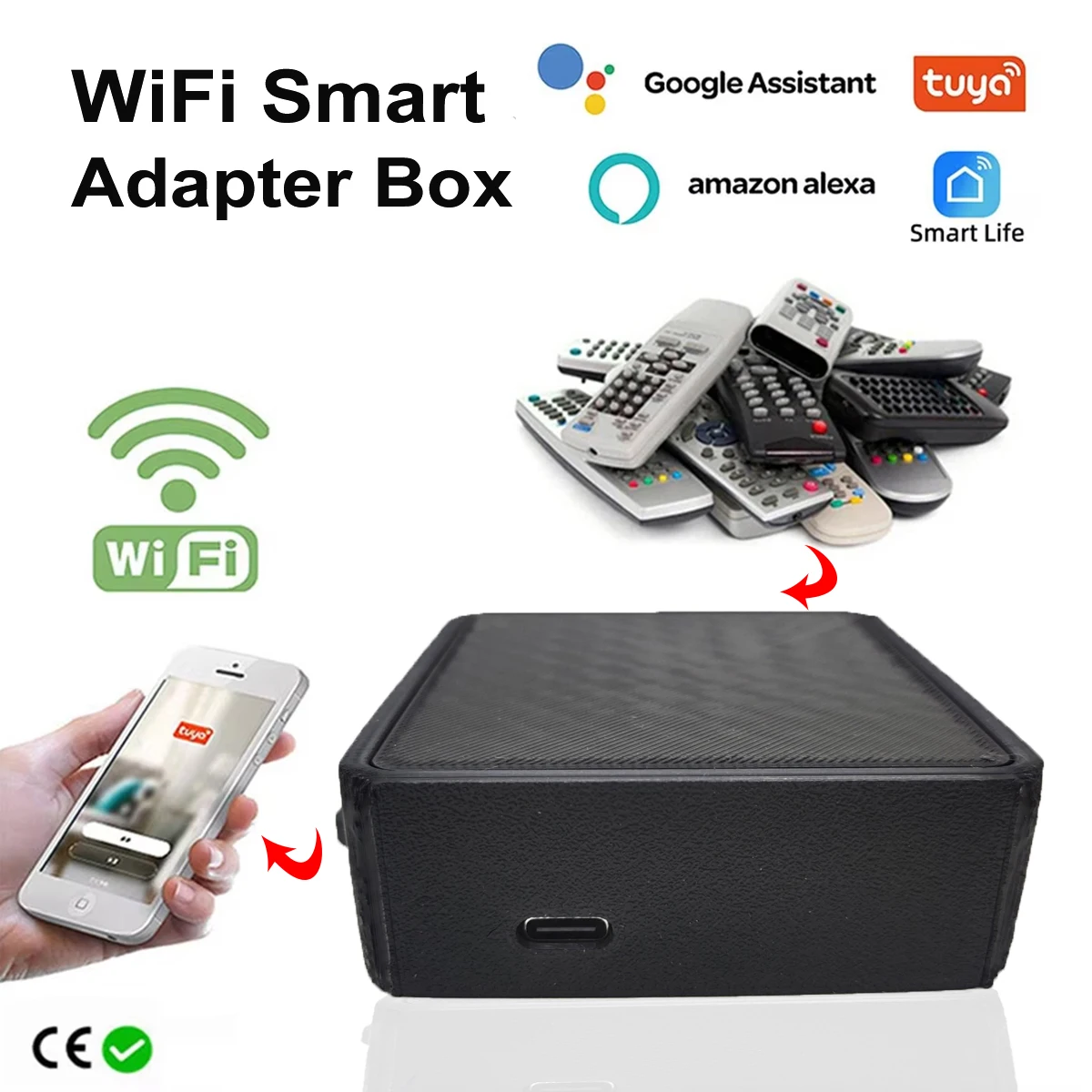 Image of TUYA WiFi Smart Adapter Box, geeignet für alle Rolling-Code- und Fixed-Code-Fernbedienungen, kompatibel mit Tuya und Smart Life.