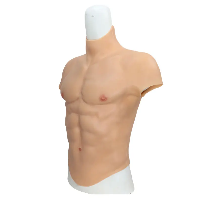 Realistic Silicone Male Muscle Suit for Cosplay Simulation Strong Figure Artificial Sturdy Chest Men Crossdresser Muscle