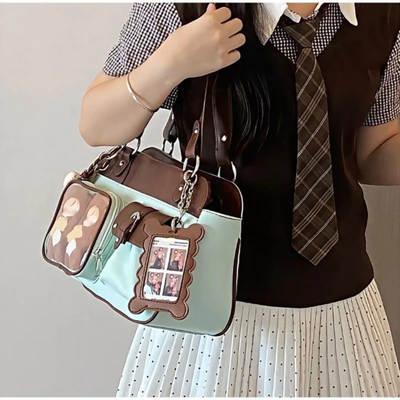 Kawaii Ita-Tasche mit transparentem Fenster zur Präsentation von Anstecknadeln, Damen-Tragetasche, süße, niedliche Anime-Schultertasche, Lolita-Handtasche für Mädchen. – Detail 6