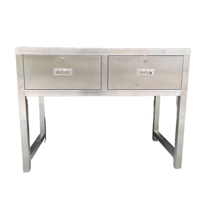 

ir-Customizable Modern Office Workbench Simple Stainless Steel and Panel Wood with Locking Drawer and Floor Counter！