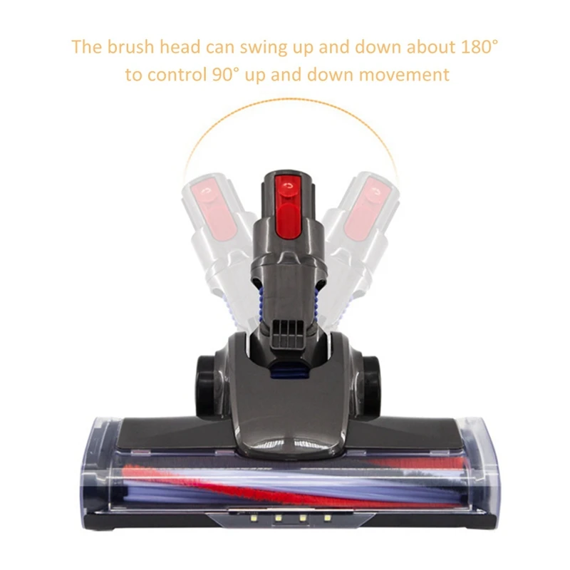 LEDインジケーター付き電動フロアブラシヘッド,クイックリリース,ソフトローラー,dyson v7,v8,v10,v11,掃除機