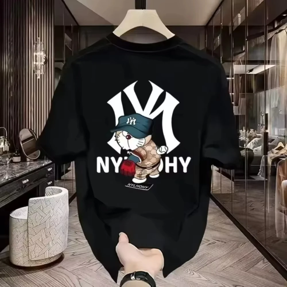 

2026 Spring/Summer New Korean Printed Women's Pure Cotton Short-sleeved T-shirt Fashionable High-end Fashion Luxury Casual top