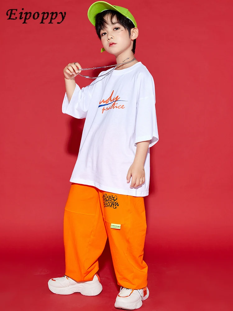 بدلة الجاز للأطفال بأكمام قصيرة ، ملابس الهيب هوب العصرية ، أزياء الأولاد الوطنية