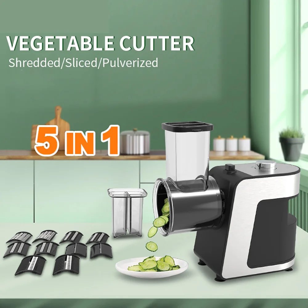 

1000W High-Power 5-in-1 Vegetable Cutter Electric Vegetable Slicer Shredder Chopper for Fruits, Vegetables, and Cheeses