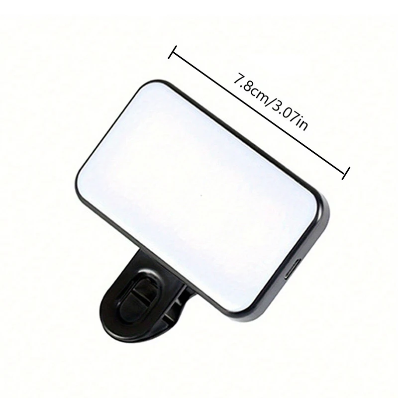 Mini Selfie Fill Light Rechargeable 3 Color Modes Adjustable Brightness Clip On Mobile Phones Computers Photography LED Lights