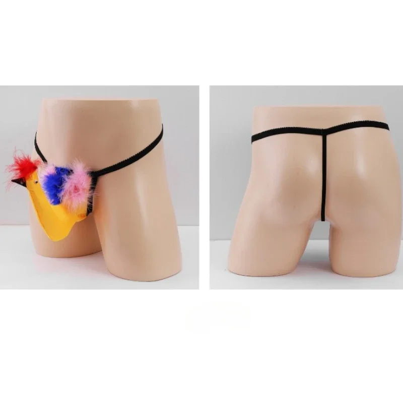 Creative Cartoon Birds Cute Men Sexy Penis Sheath G-Strings Thongs Boys Sissy Underwear T Pants Role Play Hombre Male Lingerie