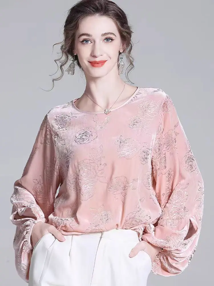 

Chinese style silk embroidery shirt Mulberry silk new Hanfu style comfortable soft luxury shirt base shirt