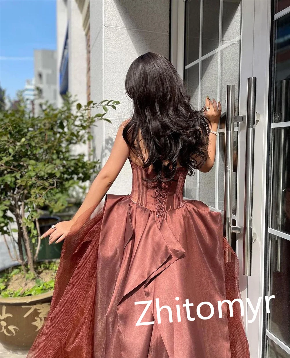 Exquisite High Quality	Strapless Ball Gown  Floor Length Formal Ocassion 	 Satin vestidos de fiesta para mujer