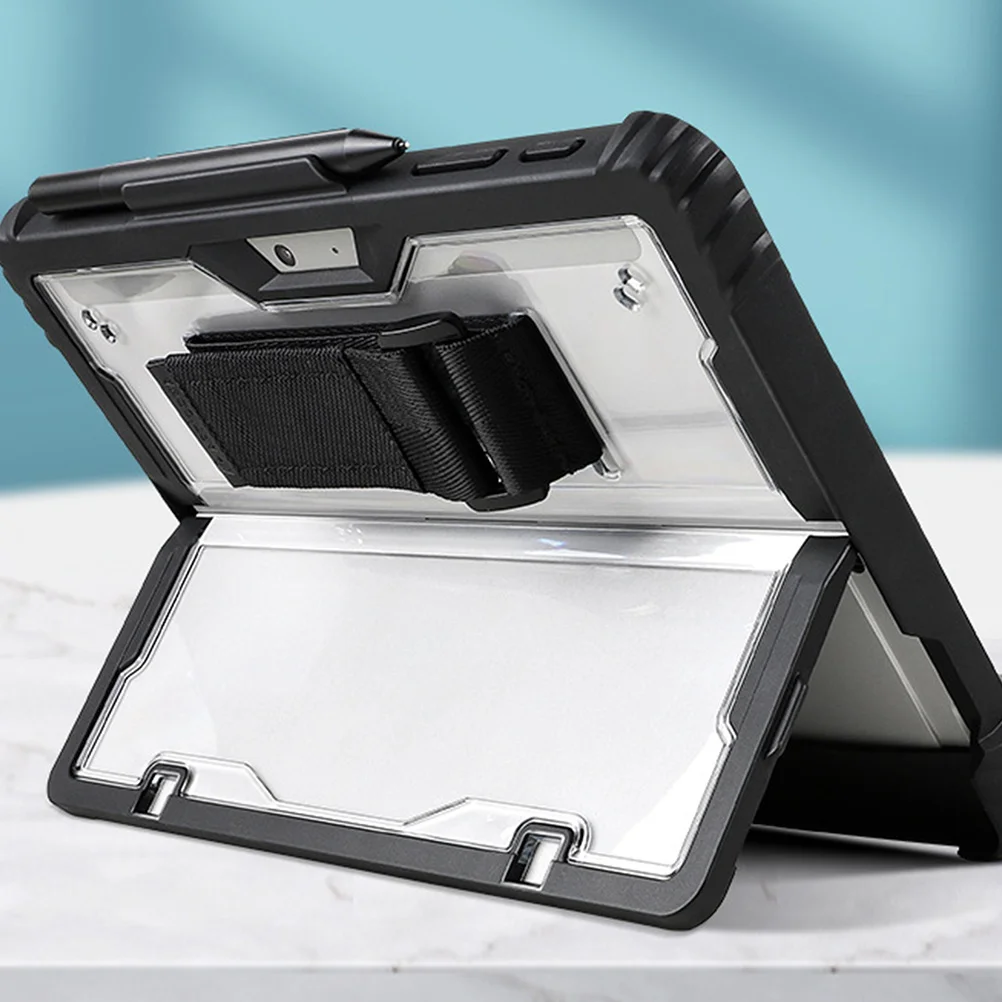 

Tablet Shell Compatible for Surface Pro 8 Transparent Anti-Drop Protective Case Keyboard Opening Pen Slot Holder High Durability