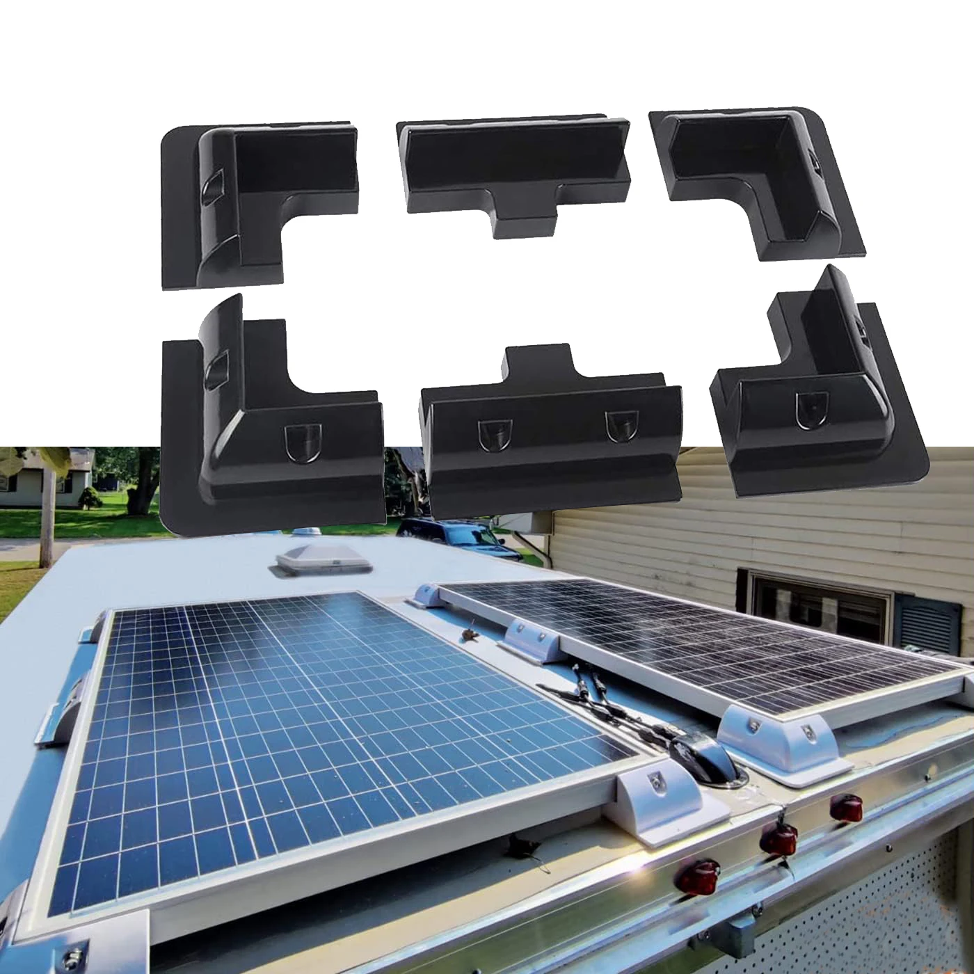 

6Pcs RV Solar Mounting Bracket Drill-Free Photovoltaic Panel Fixing Corner Brackets Kit for RV, Boats, Caravans, Marine