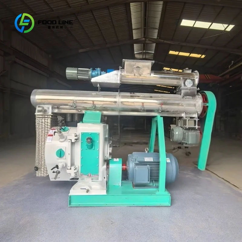 Customized Industrial Ring Die Feed Pellet Mill with Conditioner for Livestock Cattle Sheep Poultry Feed Plant