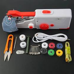 Portable Electric Handheld Sewing Machine Mini Stitch Sew Needlework Cordless Clothes Fabrics Sewing Machine
