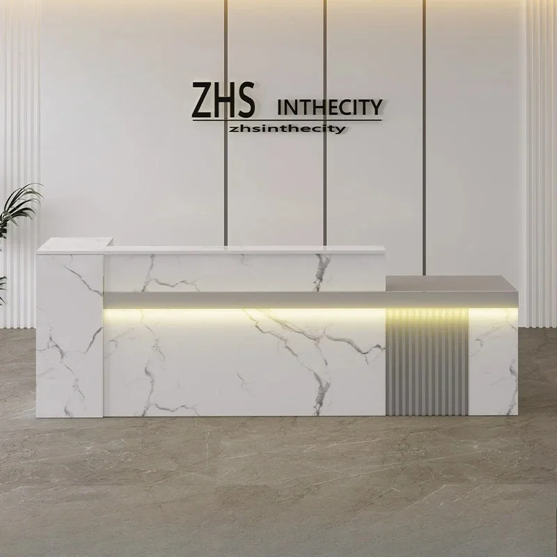 Hair Salon Beauty Reception Desk Counter Simple Modern Salon Reception Desks Luxury Escritorio De Recepcion Salon Furniture