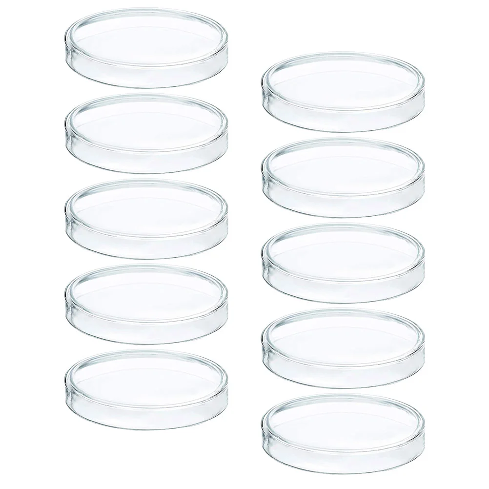 10 Pcs Disposable Petri Dish Agar Kit Powder Glassware Food Containers with Lids Plates Lab Dishes Tray