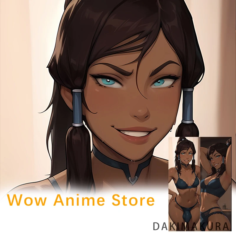 Dakimakura غطاء Korra Futa Anime غطاء وسادة مطبوع على الوجهين وسادة للجسم بالحجم الطبيعي