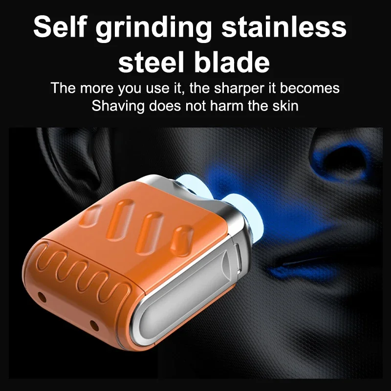 

Mini Electric Shaver Dual Head Waterproof Type-C Rechargeable Shaver Travel Rotary Razor Men's Portable Hair Beard Trimmer Tool