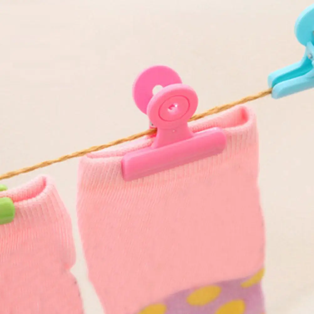

24Pcs Plastic Paper Binder Clips Candy Color Double Hinge Design Strong Grip No Damage Office School Supplies for Photos Papers