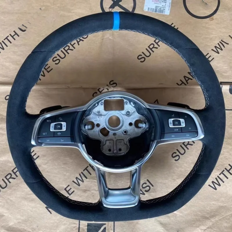 MK 7 7.5 GTI GTD GTE R Polo Customm Leather RLine Sports Steering Wheel Half Leather Suede Multi-color For VW Golf