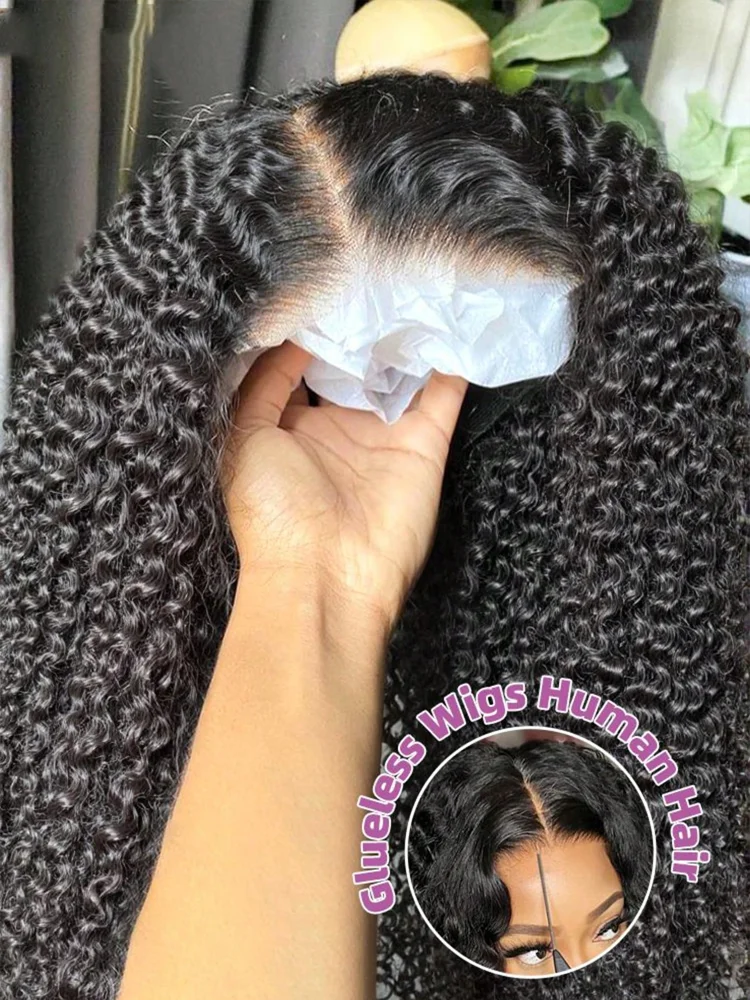 

13x4 Deep Wave Lace Front Wigs Human Hair Transparent Lace Front Wigs For Women Pre Plucked Natural Hairline With Baby Hair 250% Density 24 Inch Deep Wave Lace Front Wigs Curly Human Hair Wig For Women
