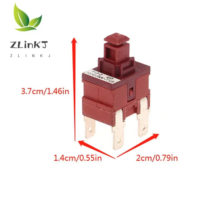 الذاتي قفل سخان المياه التبديل ، زر الطاقة ، مفتاح KAN-L5 P12-2 ، 8A 250VAC ، 2 دبوس ، 4Pin ، مكنسة كهربائية #5