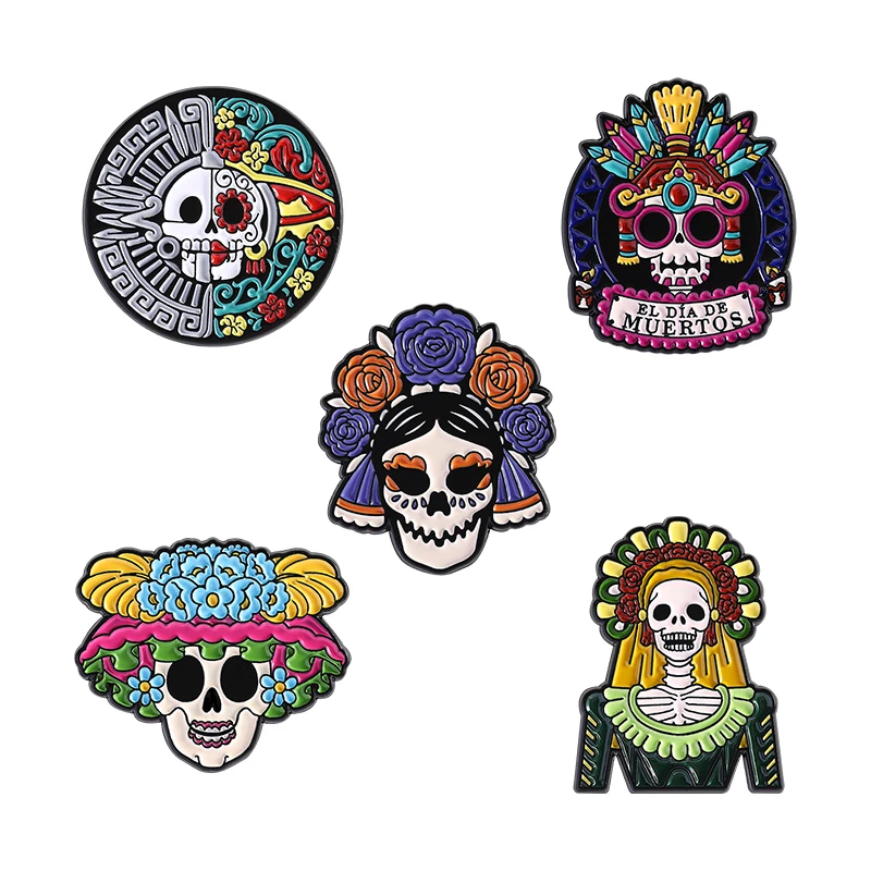 la-calavera-catrina-mexico-День-мертвых-эмалированные-булавки-на-заказ-скелет-череп-el-dia-de-muertos-броши-значок-на-лацкане-ювелирное-изделие-подарок