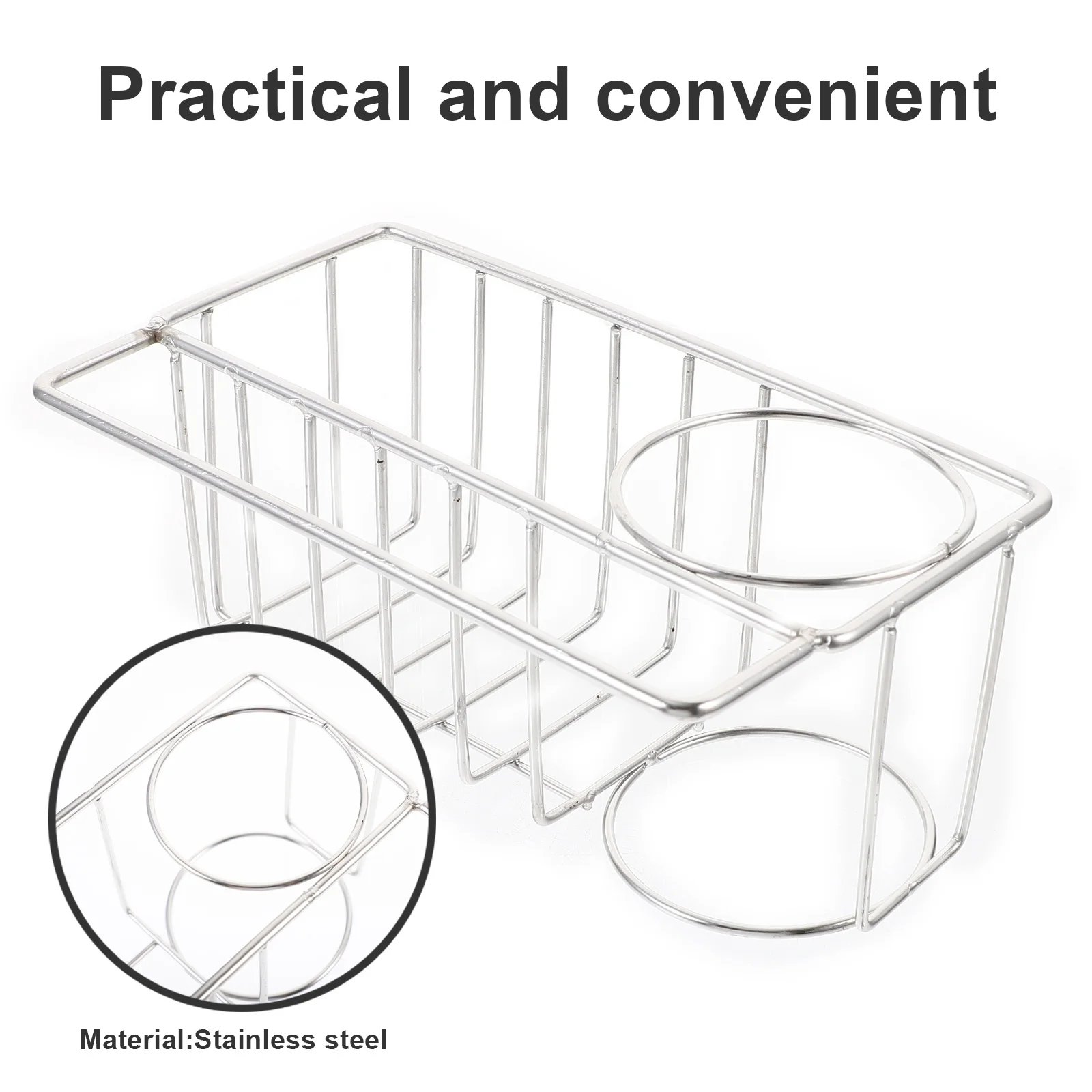 

Kitchen Sink Holder Stainless Steel Drain Basket For Sponge Brush Soap Organizer Dish Cloth Storage Rack Kitchen Sink