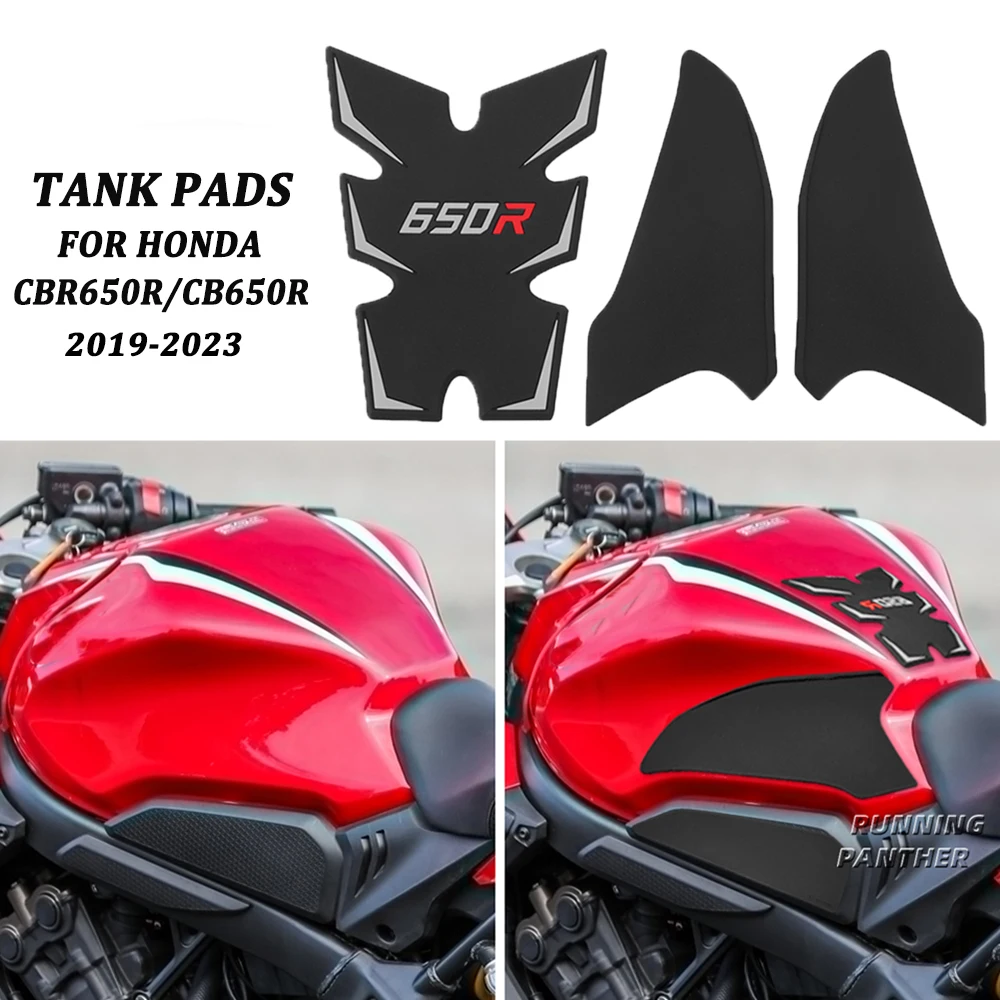 Motocicleta Anti-Slip Side Fuel Oil Tank Pad, Decalques Protetores, Almofadas de Adesivos para Honda CB650R CBR650R CB CBR 650 R 650R 2019-2023