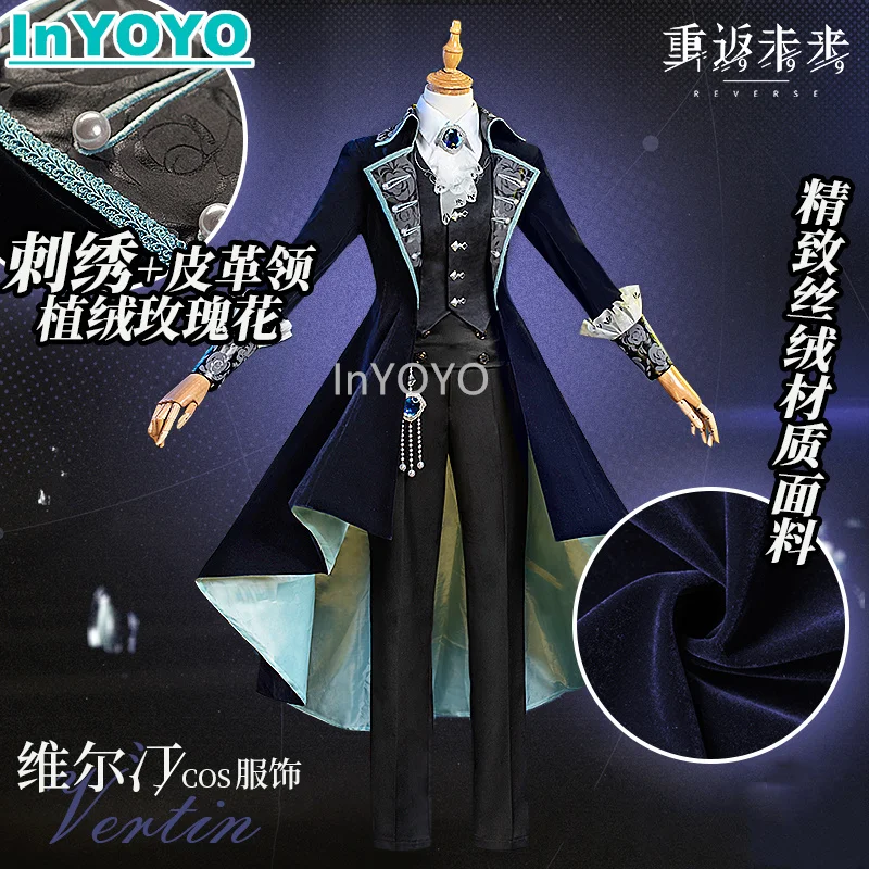 InYOYO Reverse:1999 Cosplay Vertin Costume Game Suit Fashion Handsome Uniform Role Play Halloween Party Outfit Women S-3XL New