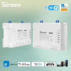 Sonoff-4CH Pro Módulo Interruptor Sem Fio WiFi Inteligente, Controle de Voz, Suporta Alexa, Google, EWeLink, Smarttings, Alice, R3, 4CH, R3