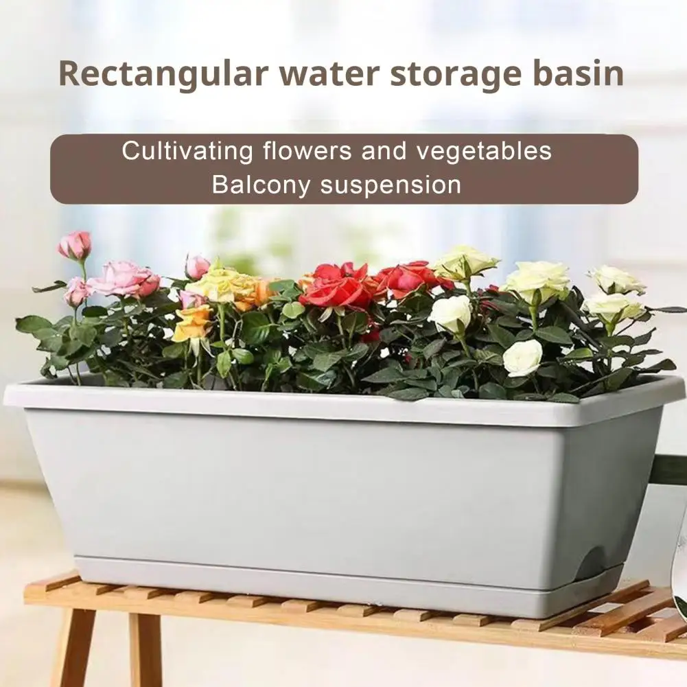 Planter Pot Rectangular Vegetable Growing Box Indoor Thickened Strong Load-bearing Herb Planter Box with Drainage Holes